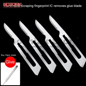 Специальный нож для отпечатков пальцев, лезвие 15 # для iPhone 7 7p 8 8p x, кнопка домой, прозрачный клей для микросхемы, Магнитный нож для ремонта