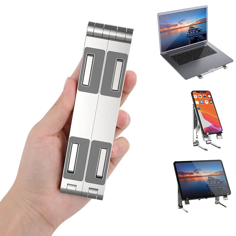 

3 In 1 Foldable Metal Laptop Stand Portable Tablet Phone Holder Adjustable Notebook Stand for Macbook Pro IPad Aluminum Bracket