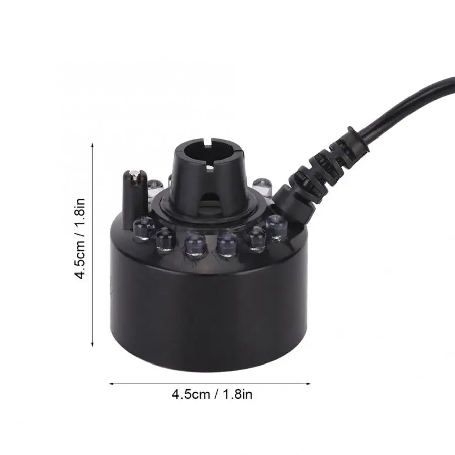 Aquarium DIY CO2 Generator System Kit Black 12 LED Light Ultrasonic Mist Maker Atomizer Water Fountain Pond Indoor |