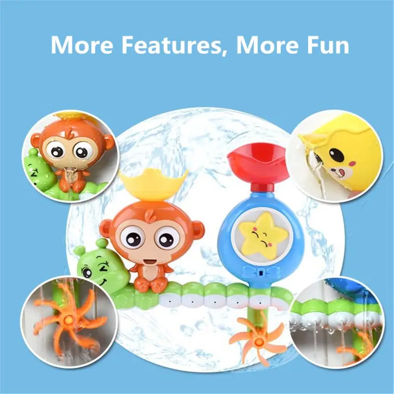 

Baby Cartoon Monkey Classic Shower Bath Toy Animal Starfish Bathroom Sprinkling Shower Swimming Water Toys Kids Gift