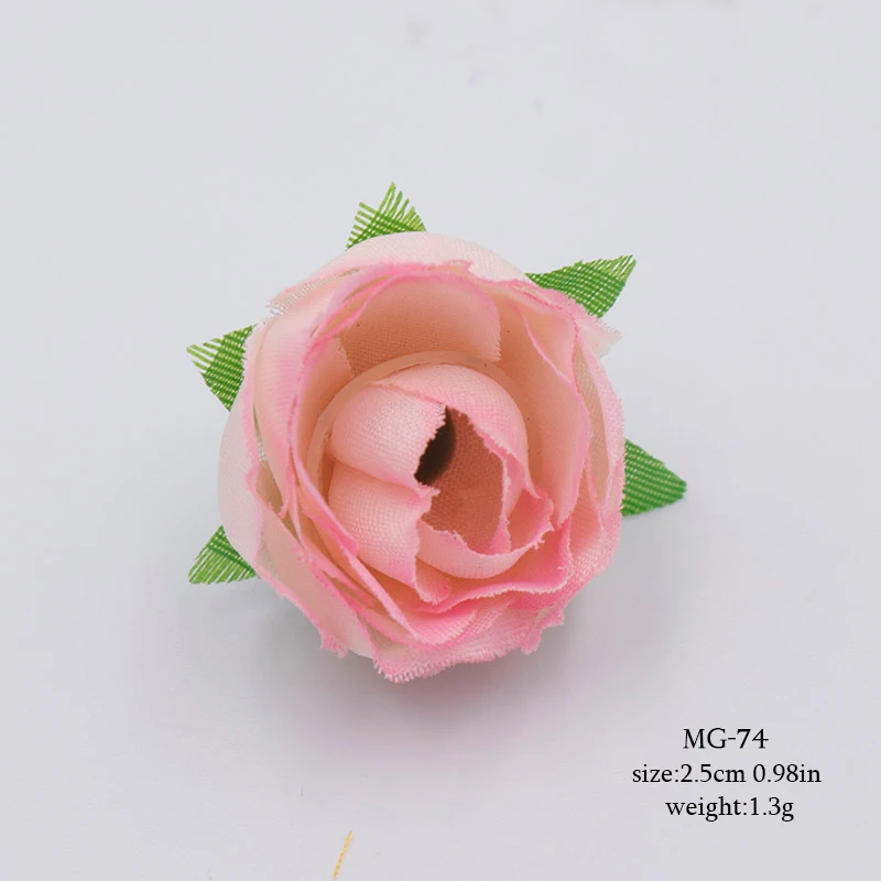 PINK 10 шт. Многослойные лепесток искусственные цветы цветок голова для свадьбы украшение дома Рождество День цветок хорошо DIY шелк Hardwork - Цвет: PINK
