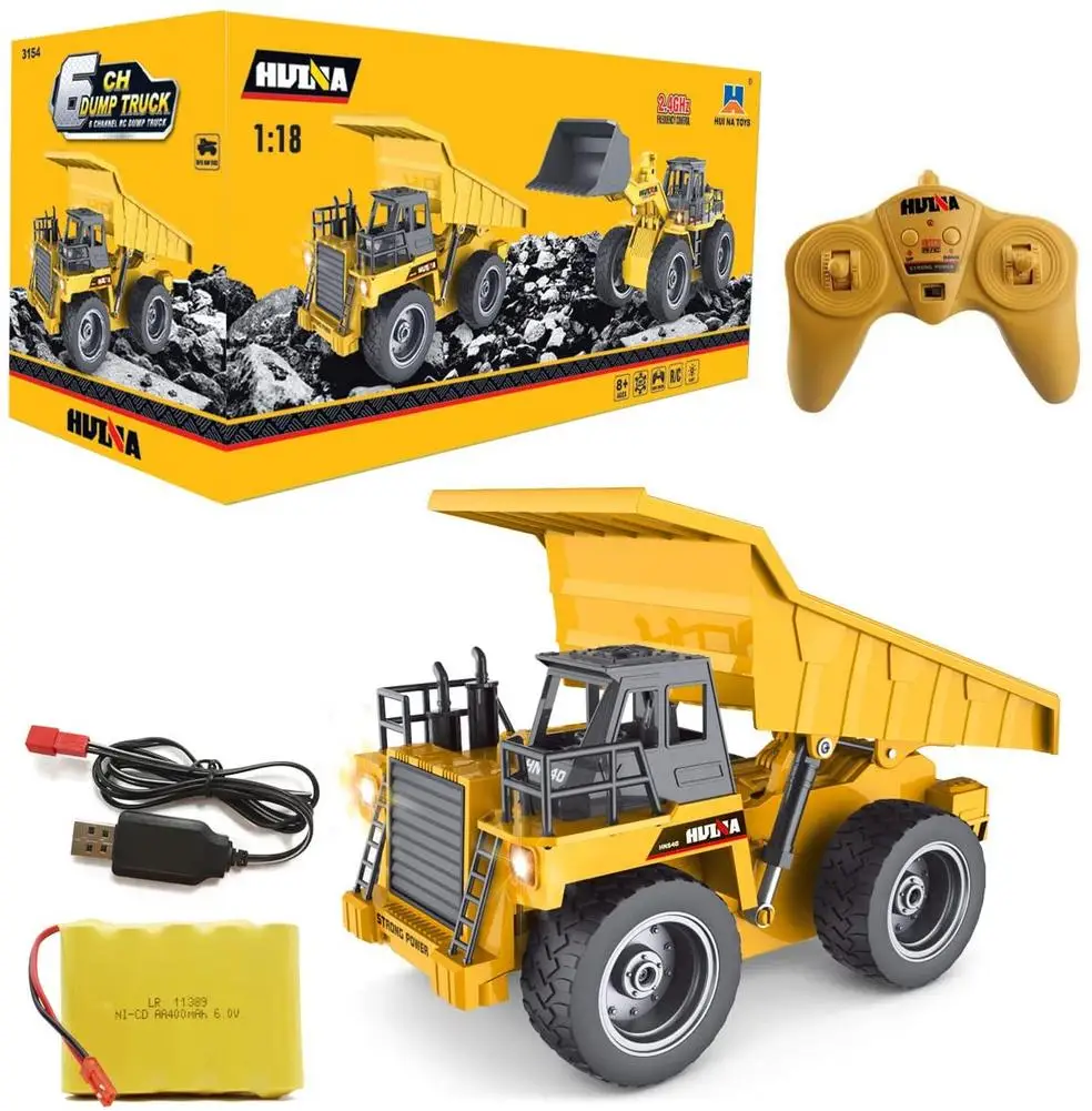 

1/18 Huina 1540 Rc Dump Truck Remote Control Excavator Toys Alloy RC Model Toy Engineering Vehicle Kids Cars