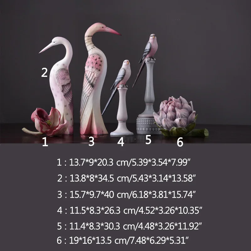 Цветная живопись винтажная фигурка Журавля украшение для дома полимерные