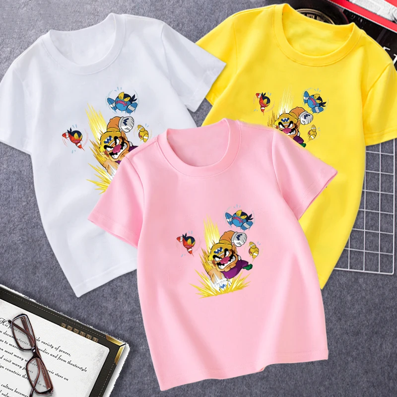

Boys Clothes Angry Mario Cartoon Printed Cotton Short-Sleeved Good Quality Soft Comfortable Interesting Fashion T-Shirt Girls