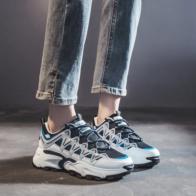 

2020 spring and autumn new thick bottom mesh breathable white shoes casual sports shoes female wild old shoes X364