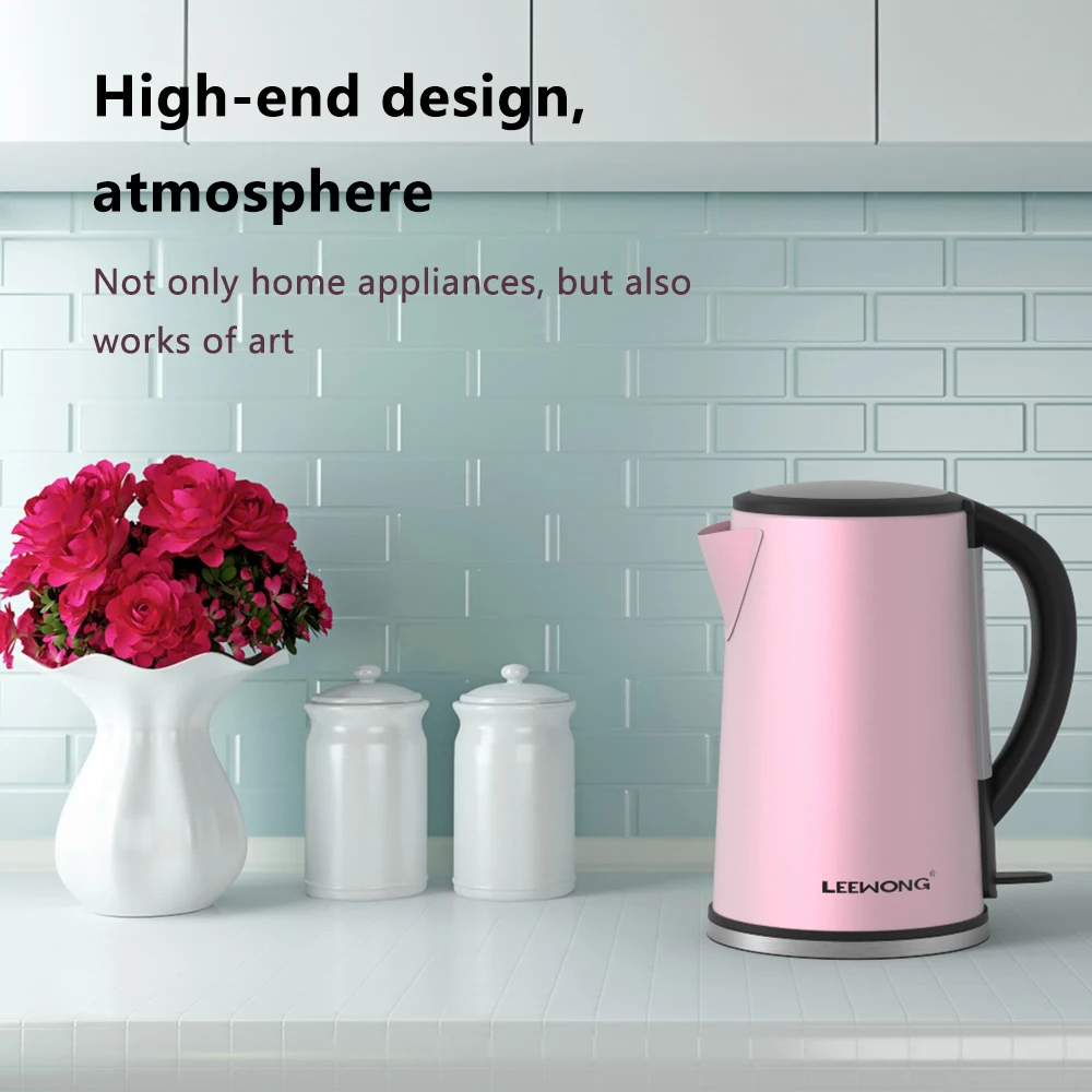 

LEEWONG Electric Kettle Stainless Steel Large Capacity Fast Boiling Coffee Teapot Kitchen