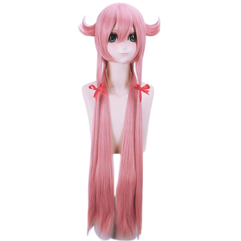 

Anime Mirai Nikki Gasai Yuno Pink Long Wig Cosplay Costume The Future Diary Heat Resistant Synthetic Hair Women Cosplay Wigs