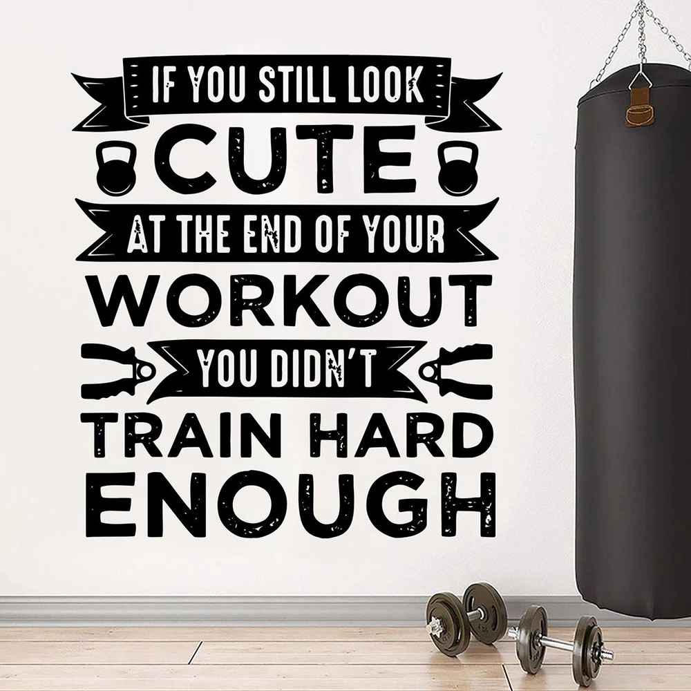 Fitness Decor Art Quotes Gym Wall Stickers Boys Girl Inspiring Exercise Motivational Crossfit Decals Health Club Sign P273 | Дом и сад