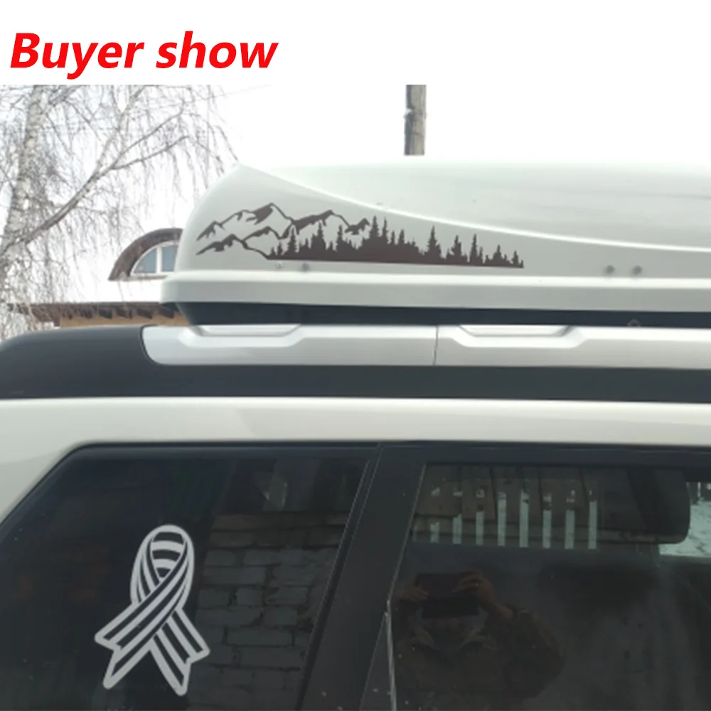 Забавная наклейка на автомобильное зеркало заднего вида с изображением горы и