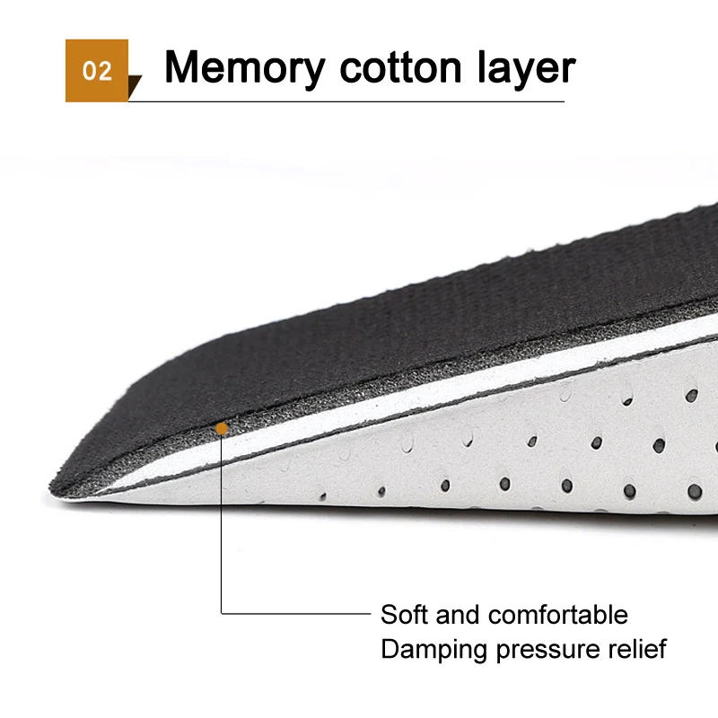 

Height Increase Insole 1 Pair Hard Breathable Memory Foam Heel Lifting Inserts Shoe Lifts Shoe Pads Elevator Insoles for Unisex