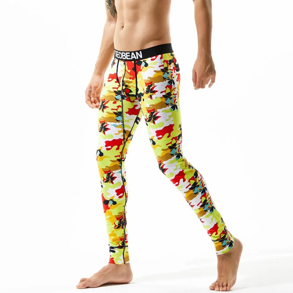 Новинка осенне зимнее нижнее белье мужские сексуальные желтые камуфляжные