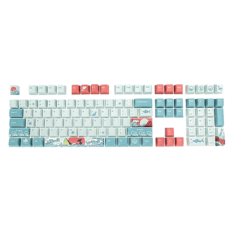 

AU42 -Dye Sublimation-Coral Sea PBT Opaque Keycap Personality 108 Key Keycap Cross Keycap X Structure Technology