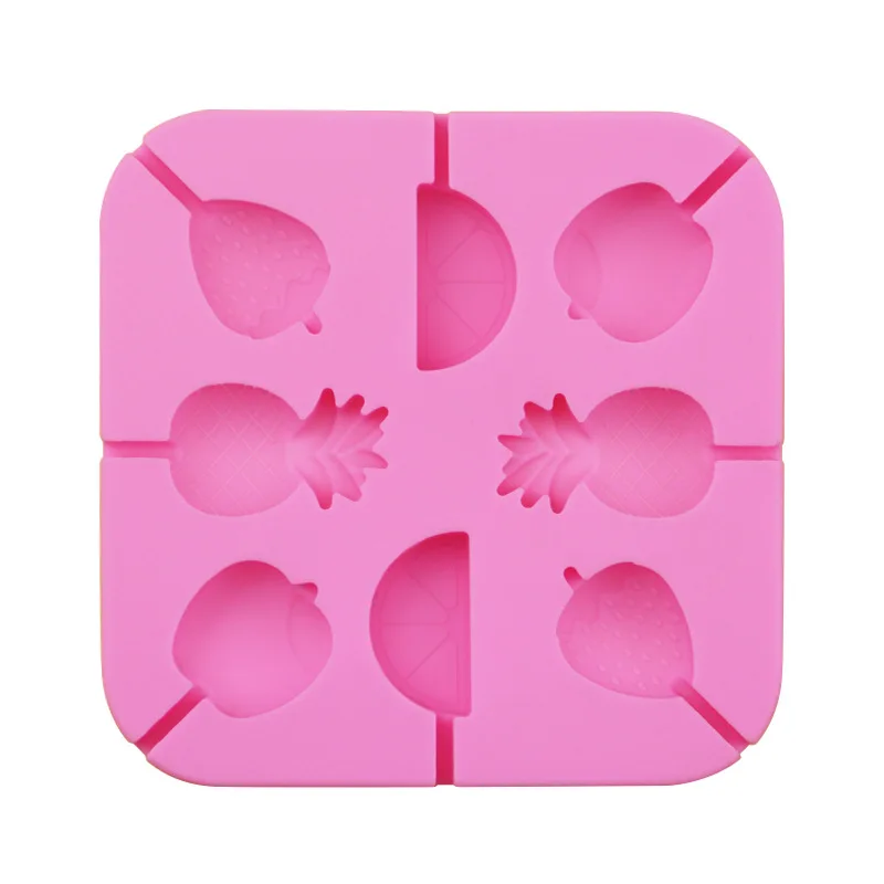 Хорошая Материал Фрукты Силиконовые формы леденец на палочке плесень QQ Конфеты