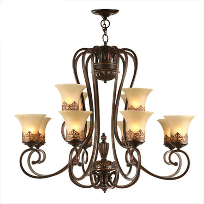Роскошный классический железная люстра освещение для гостиной спальни