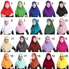Женский однотонный мусульманский хиджаб Amira из 2 частей, мягкий хлопковый эластичный головной шарф с внутренней подкладкой, капюшон