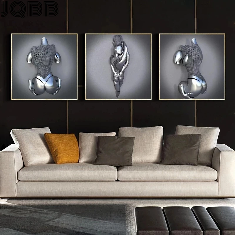 

Metal Figure Statue Art Murals Canvas Paintings Romantic Abstract Posters And Prints Wall Pictures Living Room Hotel Decoration