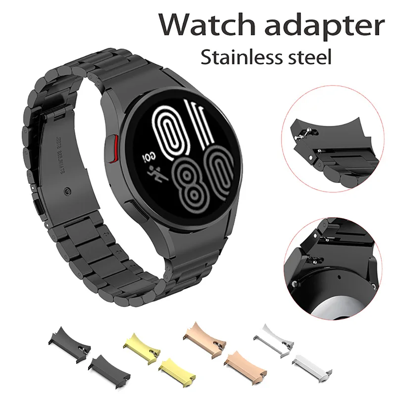 

Металлический соединитель для часов Samsung Galaxy Watch 4 44 мм 40 мм, адаптер из нержавеющей стали для Galaxy Watch 4 Classic 42 мм 46 мм, 1 пара