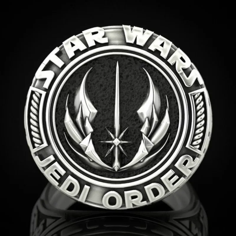 Ретро винтажная звезда с серебристым покрытием Wars Jedi Order кольцо бантом и