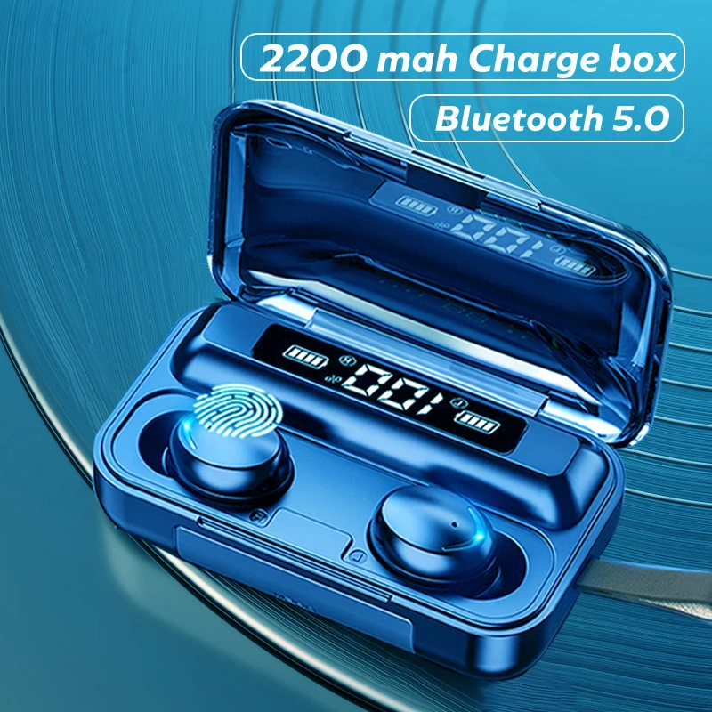 

Headsets 2200 F9 TWS Wireless Bluetooth 5.0 Charging Box Wireless Headphones Stereo Bluetooth Earphone Low Delay In-ear Earbuds