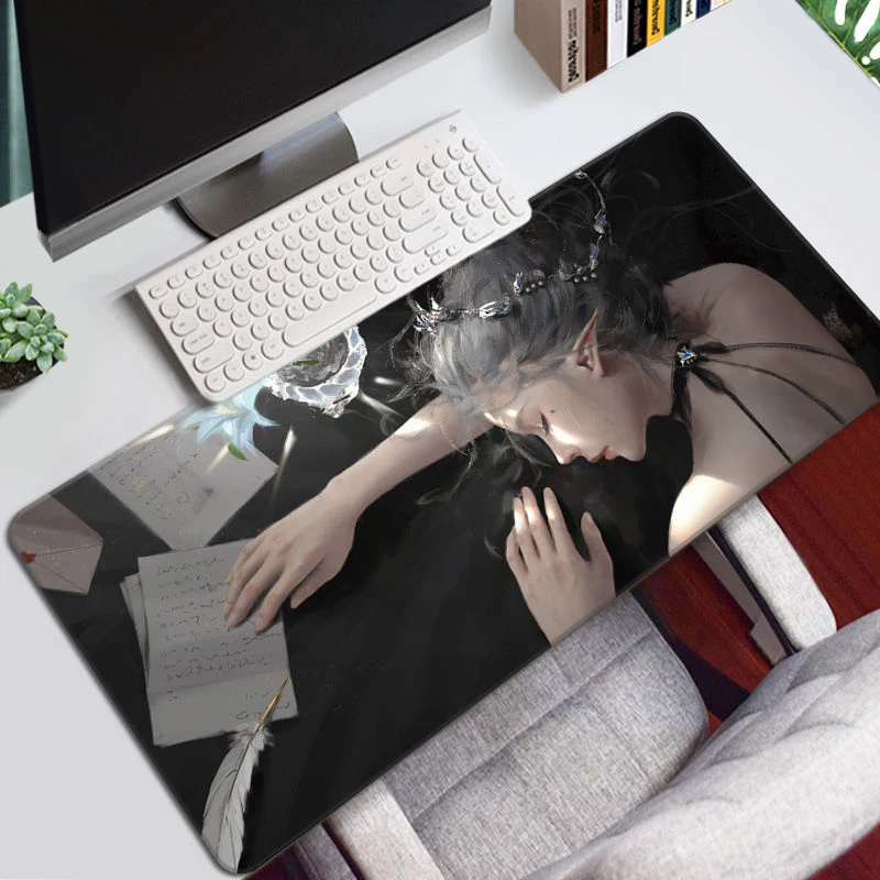 

Extra Large Non-slip Mouse Pad genshin impact Mousepad Gamer Mouse Mat Locking Edge Desk Mat Keyboard Pad For Computer desk pad