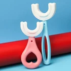 U-образная Силиконовая зубная щетка для детей, зубная щетка, удобный инструмент для чистки зубов, милая зубная щетка для детей