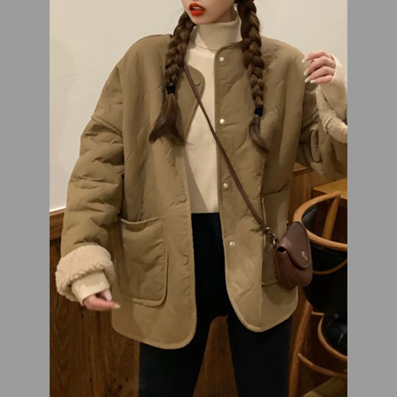 

Woman Jacket Cotton Clothing 2020 New Autumn And Winter Clothing Veste Femme Hong Kong Style Lambs Baseball Jacket