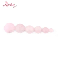 coin rose quartz cab cabochon flatback dome undrilled stone loose beads for diy pandant earring ring jewelry making 5pcs