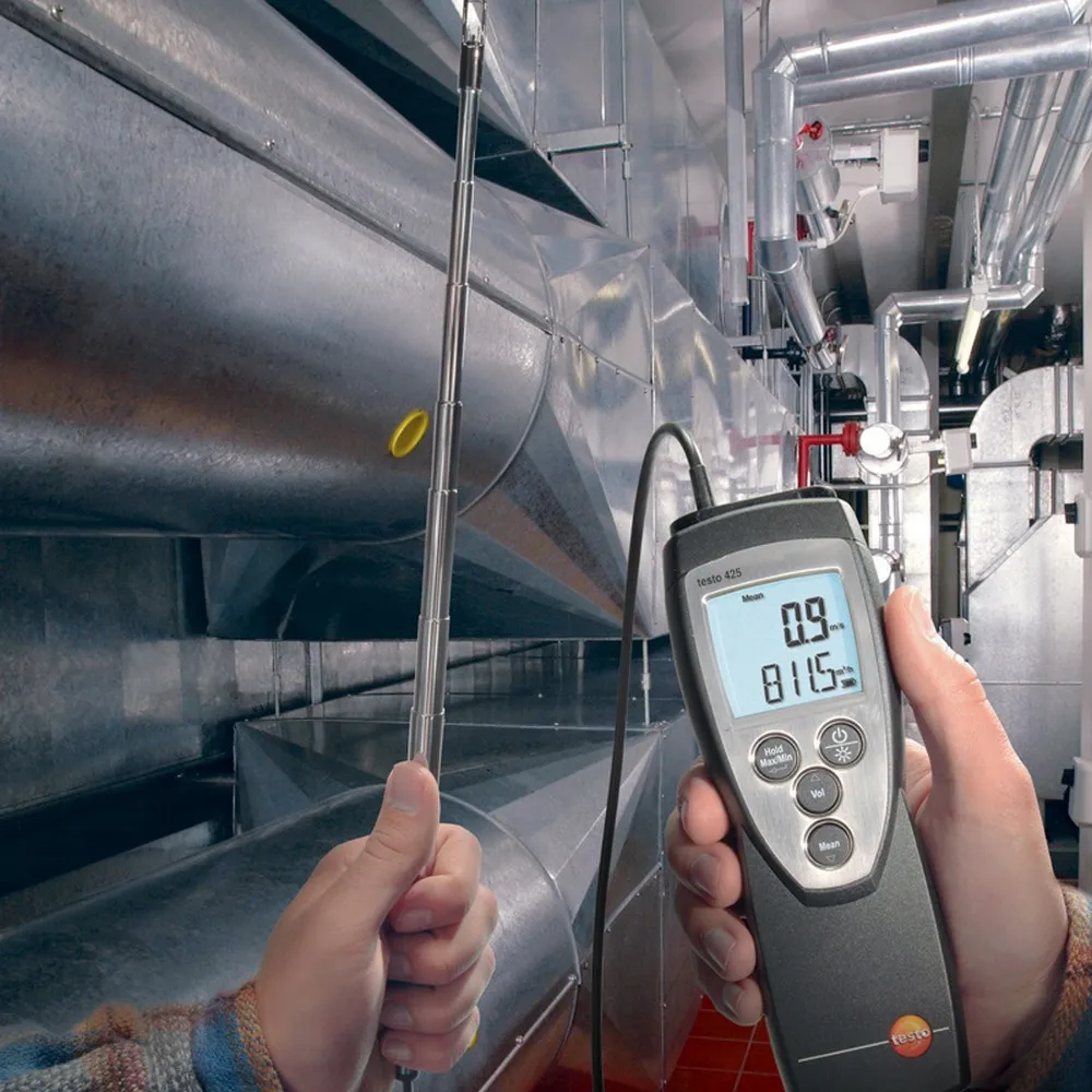

Testo425 Hot-Wire Anemometer Thermal Smart &Probe with High Precision Digital LCD Handheld Wind Speed Gauge Meter Measure
