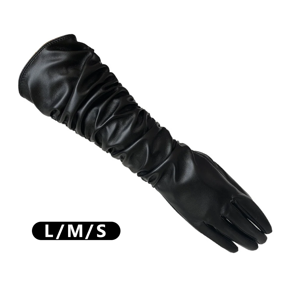 

Full Finger Gloves Arm Sleeves Durable Motorcycle Gloves Wear-Resistant Warm Wrinkled Cortex Black Universal