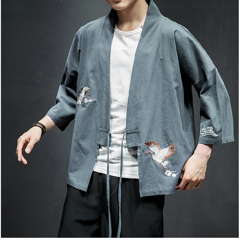Color5 Haori Crane вышивка новости японский стиль азиатская одежда винтажная традиционная одежда для мужчин и женщин плюс размер Самурай - Цвет: Color5