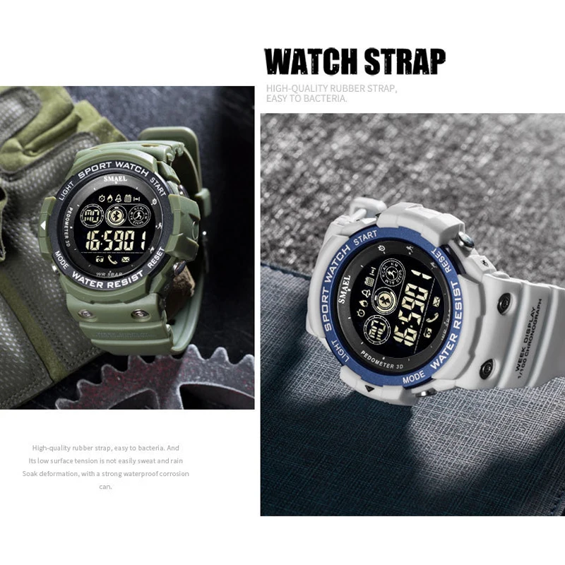 

SMAEL LED Men Digital Watches Waterproof Bluetooth Smart Watch For Men Luxury Sports Wrist Watch Chronograph relogio masculino