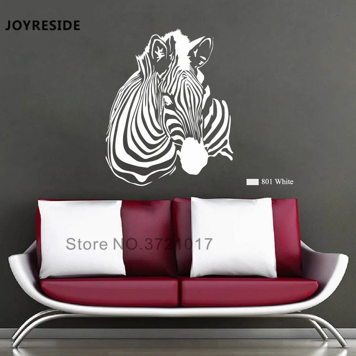 JOYRESIDE, Зебра, наклейка на стену с животными, виниловая наклейка, Декор, интерьер, искусство, дизайн гостиной, дома, спальни, общежития, украшение, фреска, A202