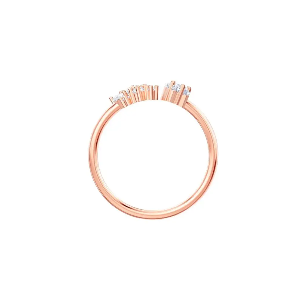 

Exquisite New Rose Gold Moon And Star Crystal Open Ring Personality Simple Ladies Jewelry Engagement Romantic