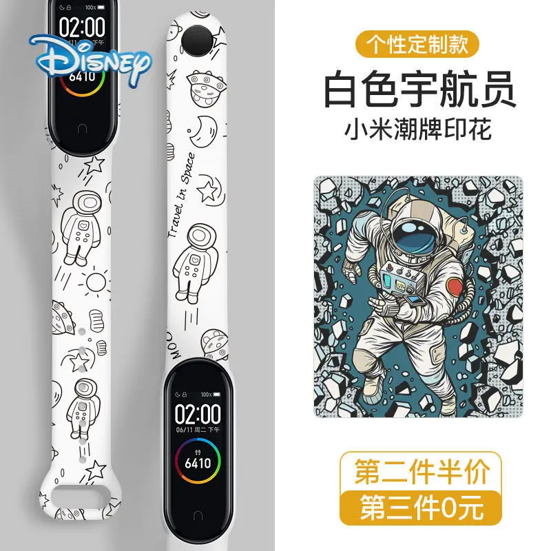 

Disney Anime Strap for Xiaomi Mi Band 6 5 4 3 Sport Wristband Silicone Bracelet Mi Band 3 4 Band5 replacement strap watch band