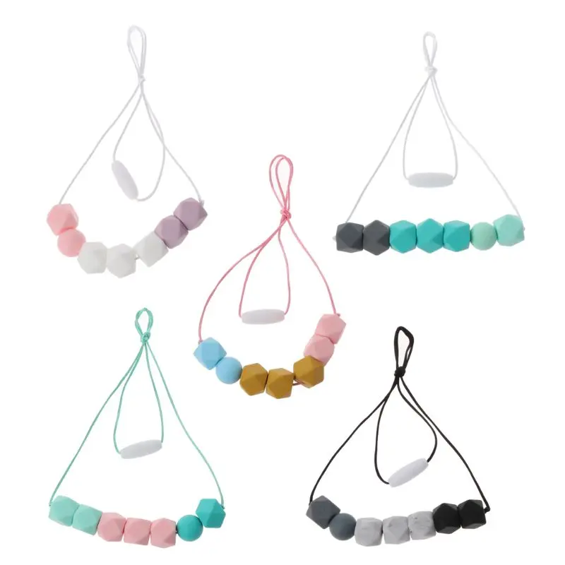

Baby Teething Necklace Safty Silicone Beads Nursing Necklace Chewable Teether For Mother and Baby BPA Free