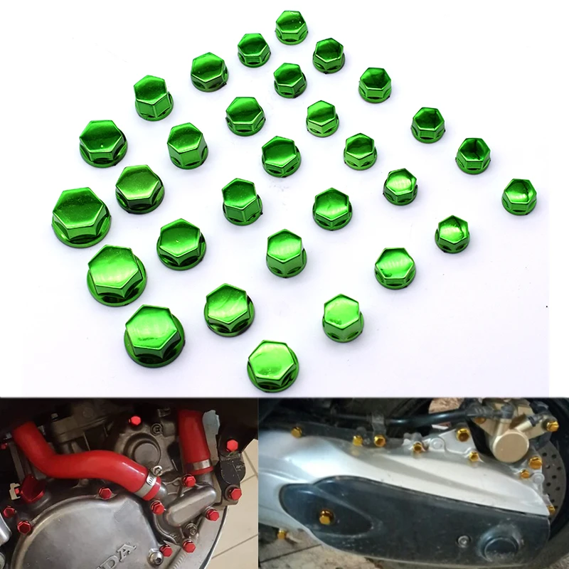 30 шт./компл. крышка гайки для мотоцикла гайка украшение болт хромированный