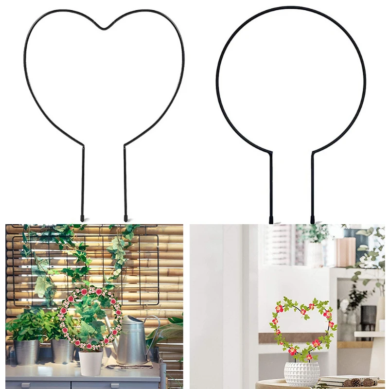 

Round Heart-shaped Garden Plant Stand DIY Potted Climbing Plants Flowers Vegetables Vine Stand