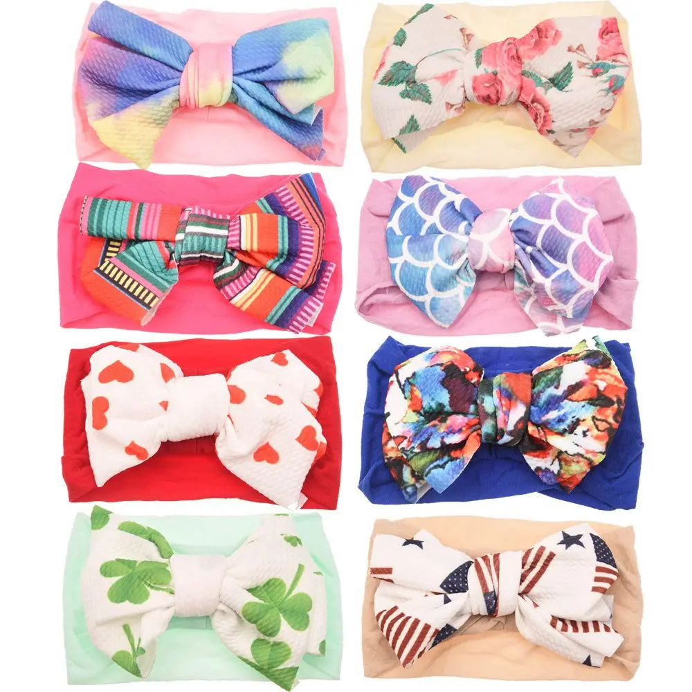 1 шт. тканевый бант с нейлоновые оголовья милые для волос маленькой девочки