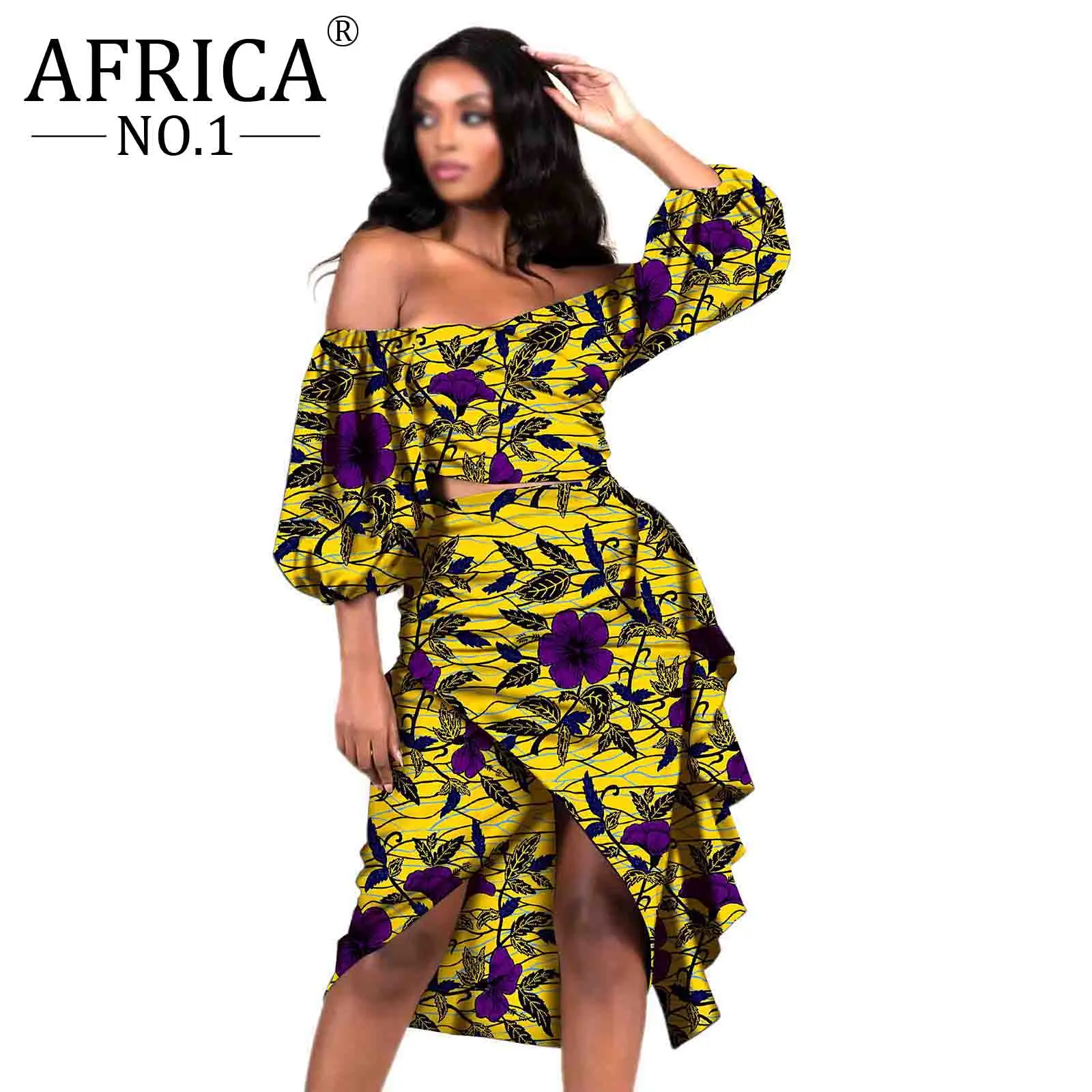 African Clothing for Women New fashion Dashiki Sexy Tops and Skrits 2 Pieces Set Party Outfits Ankara Attire Style Wear S1926034