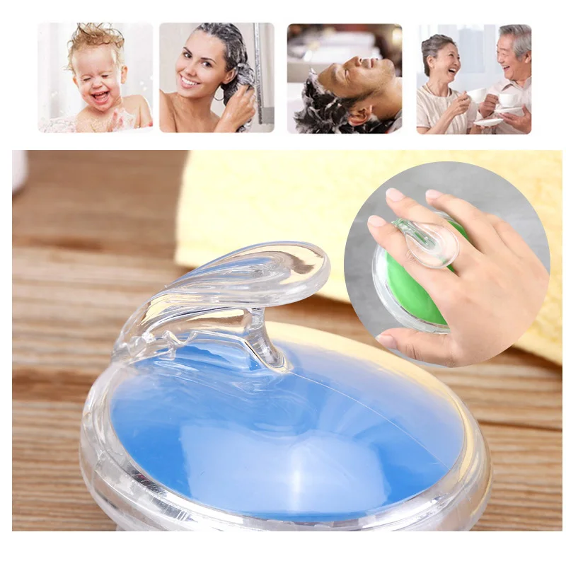 

1PC Soft Massage hairbrush Head Silicone Scalp Comb Hair Cleaning Washing Shower Bath Props Shampoo Air Brush