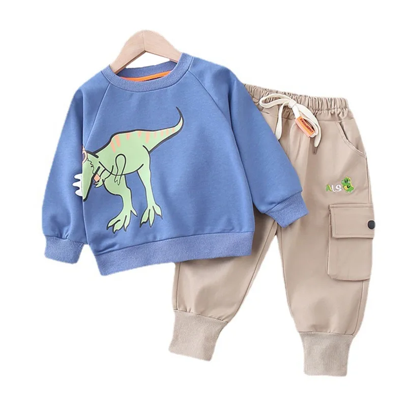 

New Spring Autumn Children Girls CartoonClothes Baby Boys T Shirt Pants 2Pcs/sets Kids Toddler Clothing Infant Cotton Tracksuit