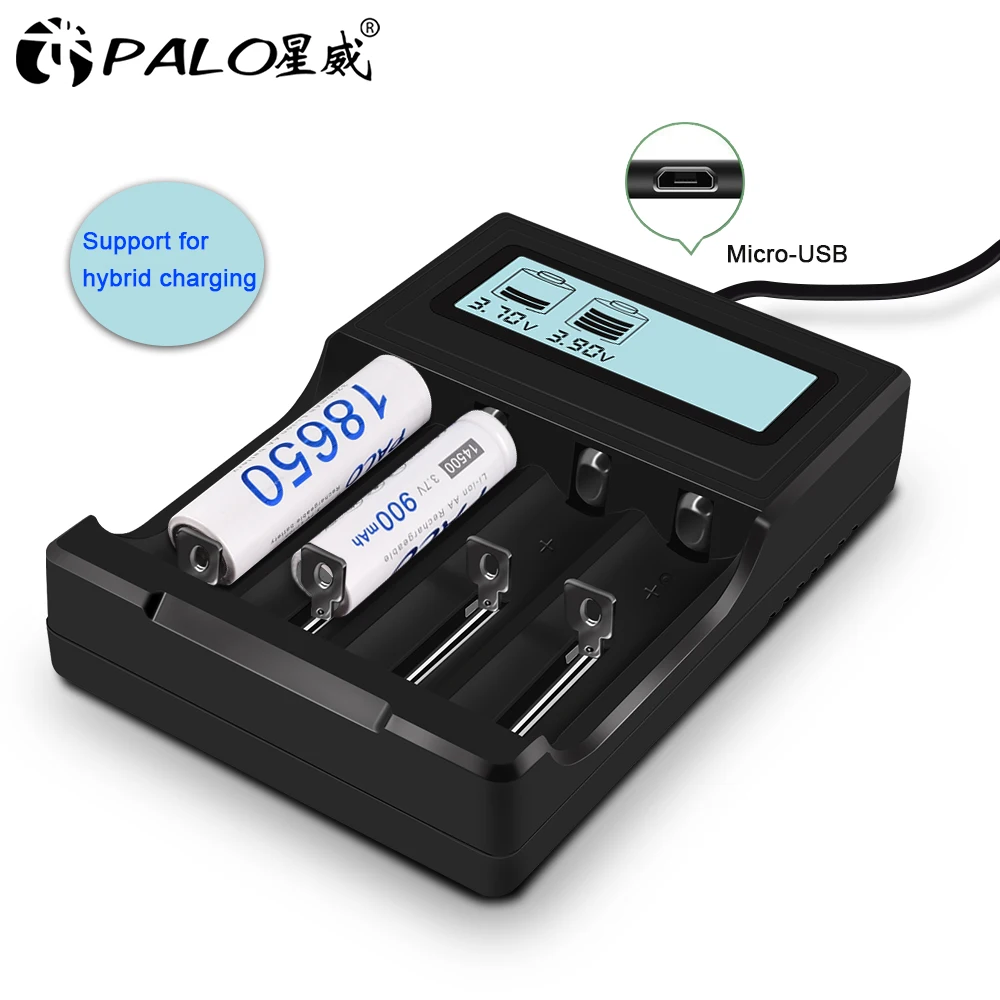 

PALO 18650 Battery Charger USB Charging for 18650 26650 16340 14500 10440 18500 Li-lion Battery 3.7V Battery Charger