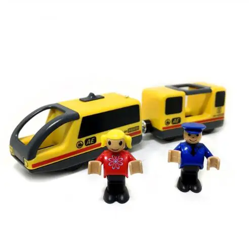 Игрушки для мальчиков комбинация желтого электромагнитного локомотива и