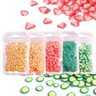 10 цветов для дизайна ногтей, фруктовые ломтики, наполнитель, полимерная глина, клубника, лимон, цветок, поделки сделай сам, Очаровательное украшение для ногтей