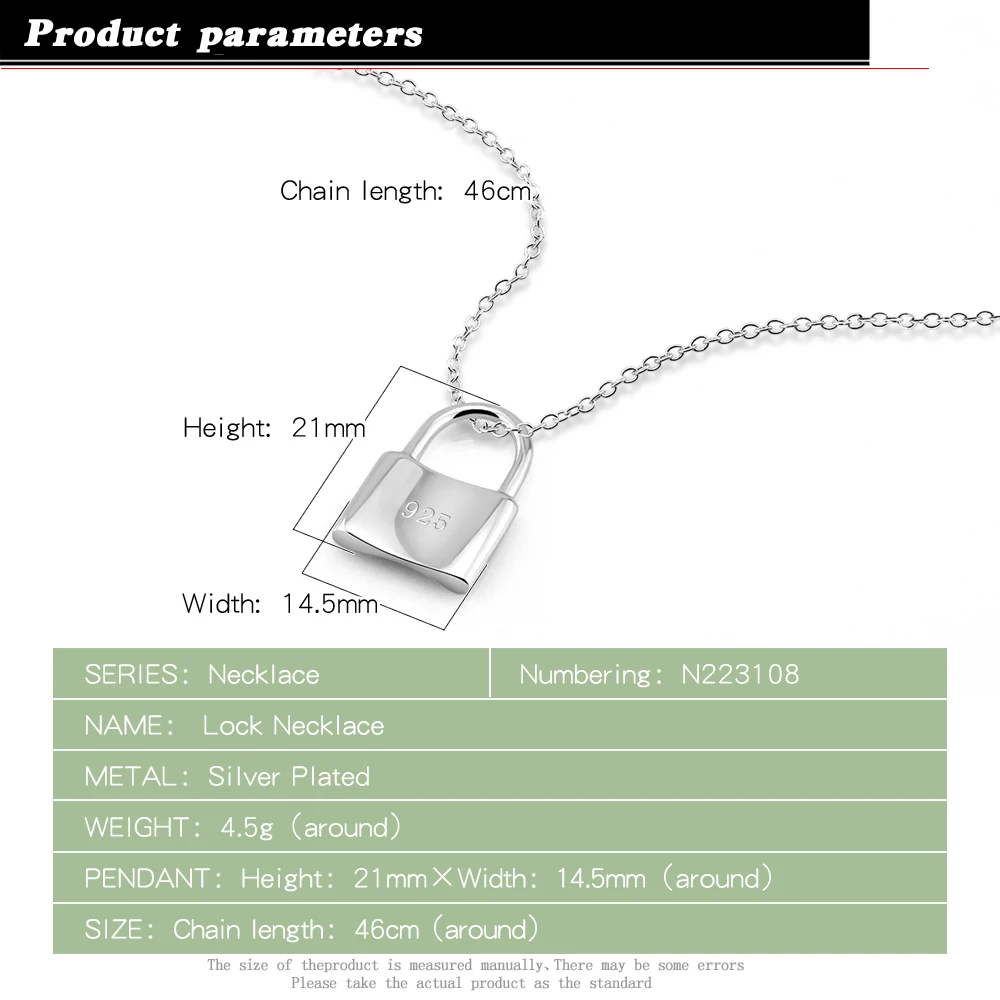 Новый Классический Простой серебристый цвет подвеска с замком. Модное женское