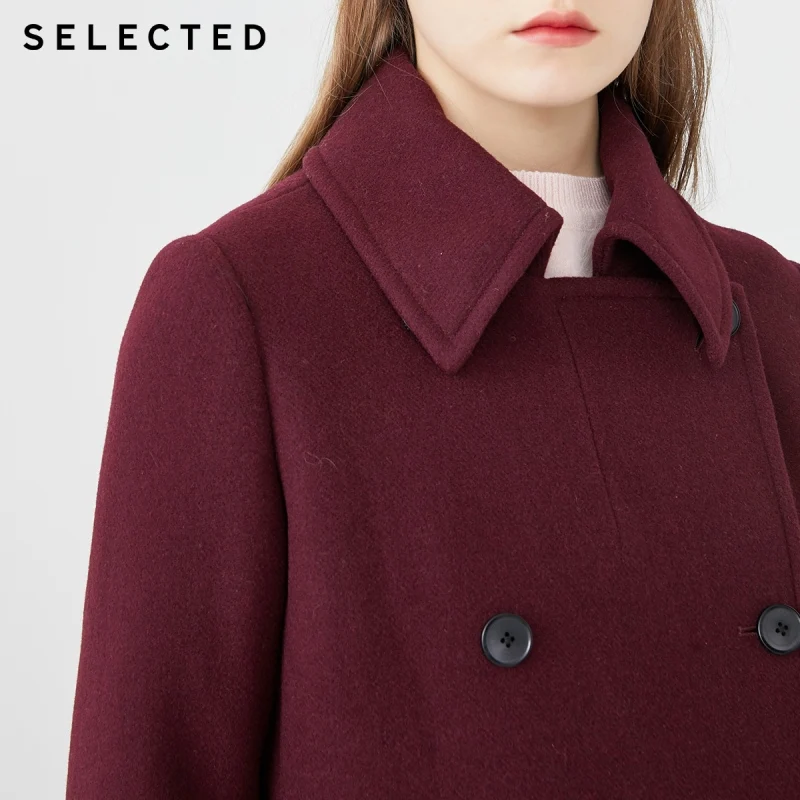 Женское шерстяное пальто с отложным воротником S | 419427520 Женская одежда