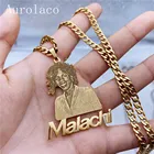 AurolaCo изготовленный на заказ ожерелье с фото именем кулон для Для женщин персонализированный личный фото портрет табличка подвеской для подарков