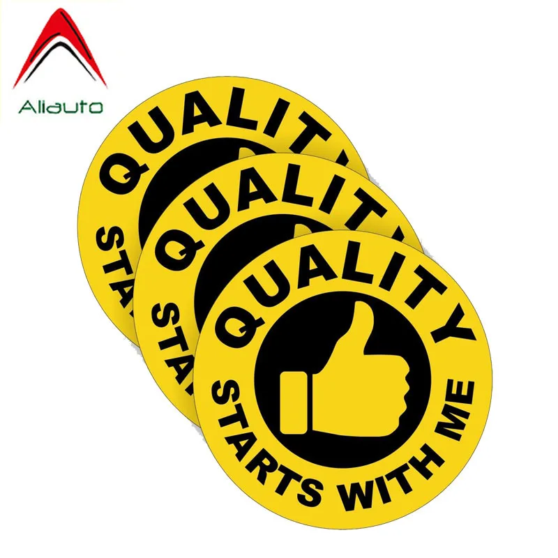 

Забавная Автомобильная наклейка Aliauto 3 шт. качество начинается со мной Аксессуары покрытие царапины ПВХ водонепроницаемая наклейка для мот...