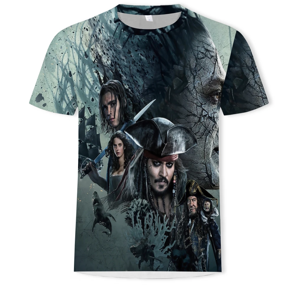 

Pirate pattern men's/women's T-shirt 3D printing O-neck short-sleeved oversized T-shirt ins style clothes quick-drying