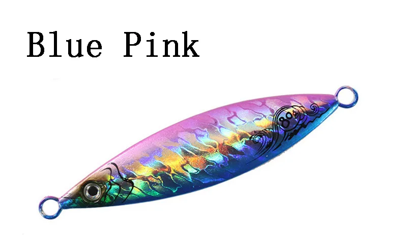 Blue Pink 1 шт., новинка, медленно отжимающаяся приманка, светильник, джиг, металлический свинец, 20 г, 30 г, 40 г, 60 г, 80 г,, искусственные приманки, рыболовные Джиги, приманки - Цвет: Blue Pink